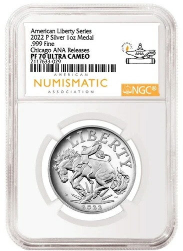 2022-P NGC PF70 - アメリカン リバティ 1オンス シルバー プルーフ メダル ANA リリース!