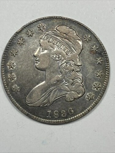 1836年製キャップドバストハーフドル .50。星がいっぱい。極上品。L.E.