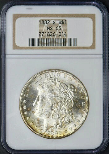 1882-S モルガン銀貨 - NGC MS65 - ブラウンラベル - ?COINGIANTS?