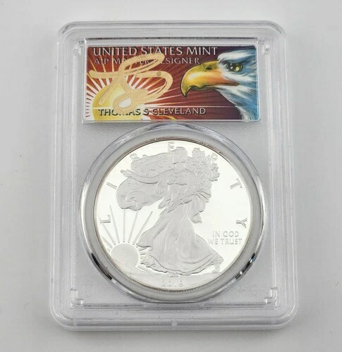2019-W プルーフ シルバー イーグル PCGS PR69DCAM お祝いセット トーマス・クリーブランド シグネチャー 207,900円