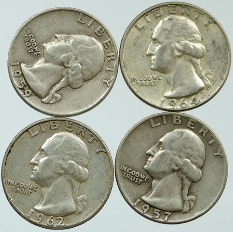 アメリカ合衆国大統領ワシントン記念銀貨 25セント硬貨 4枚セット i116234｜WORLD RESOURCE【KING店】 109,505円