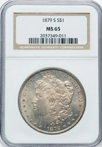 1879年モルガン銀貨 NGC MS-65