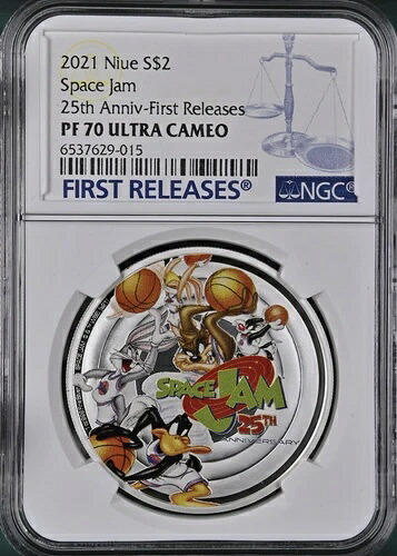 2021年 スペース・ジャム 25周年記念 1オンス シルバーコイン $2 NGC PF70 初版