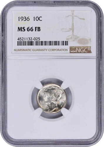 1936年 マーキュリー シルバー ダイム MS66FB NGC｜WORLD RESOURCE【KING店】