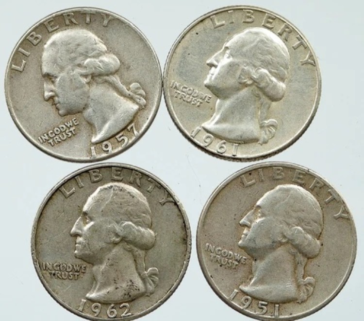 アメリカ合衆国大統領ワシントン記念銀貨 25セント硬貨 4枚セット i116186｜WORLD RESOURCE【KING店】