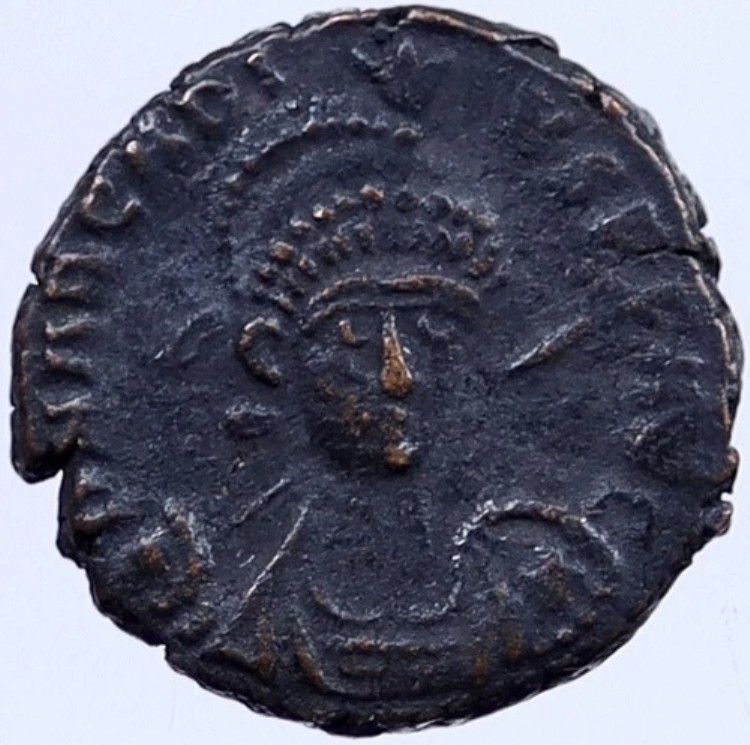 アルカディウス 兜をかぶった正面 紀元401年 古代ローマのオリジナルコイン i118724｜WORLD RESOURCE【KING店】