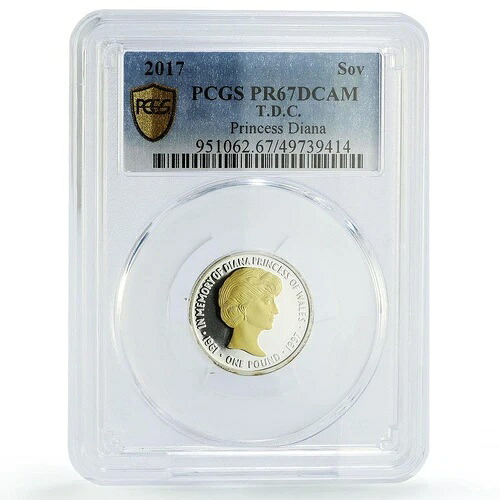 トリスタンダクーニャ 1ポンド ダイアナ妃死去記念 ギルト PR67 PCGS 銀貨 2017年