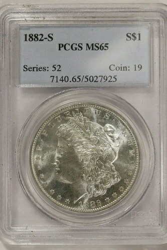 1882-S PCGS MS65 モルガン銀貨 - L121.15