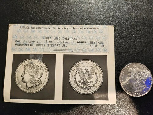 1885年 1ドル モルガン・ダラー MS65 ANACS
