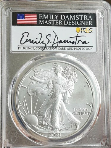 2021 (S) アメリカン シルバー イーグル PCGS MS70 T2 エミリー ダムストラ FDI スタック SAN F