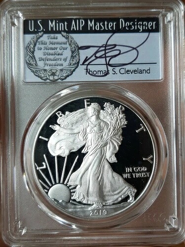 2019-W アメリカン シルバー イーグル PR70 PCGS FDOI トーマス クリーブランド リース 250枚中1枚