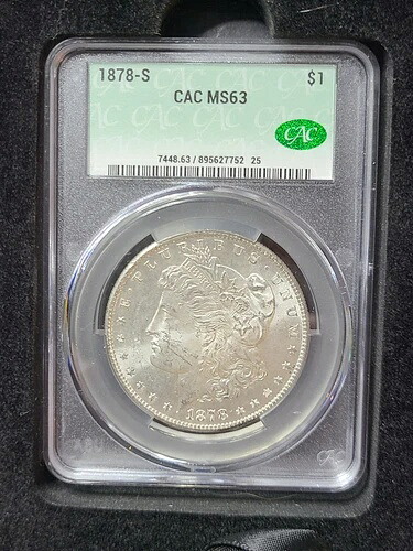 1878年 S モルガン銀貨 CAC MS 63 セミプルーフ 1ドル相当 CAC