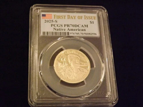 2025-S 1ドル ネイティブアメリカン 発行初日 PCGS PR 70
