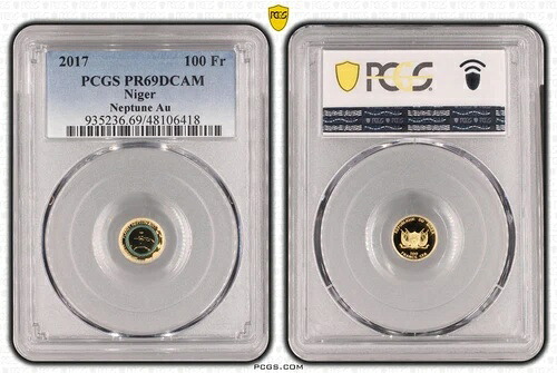 ニジェール金貨 100フラン プルーフコイン 2017年 KM#65 ネプチューン プラネット PCGS PR69 トップ??