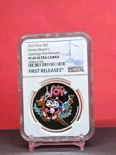 2023年 ニウエ 2ドル ディズニー シーズンズグリーティング ミッキー - NGC PF69 UC FR - 1オンス シルバーコイン