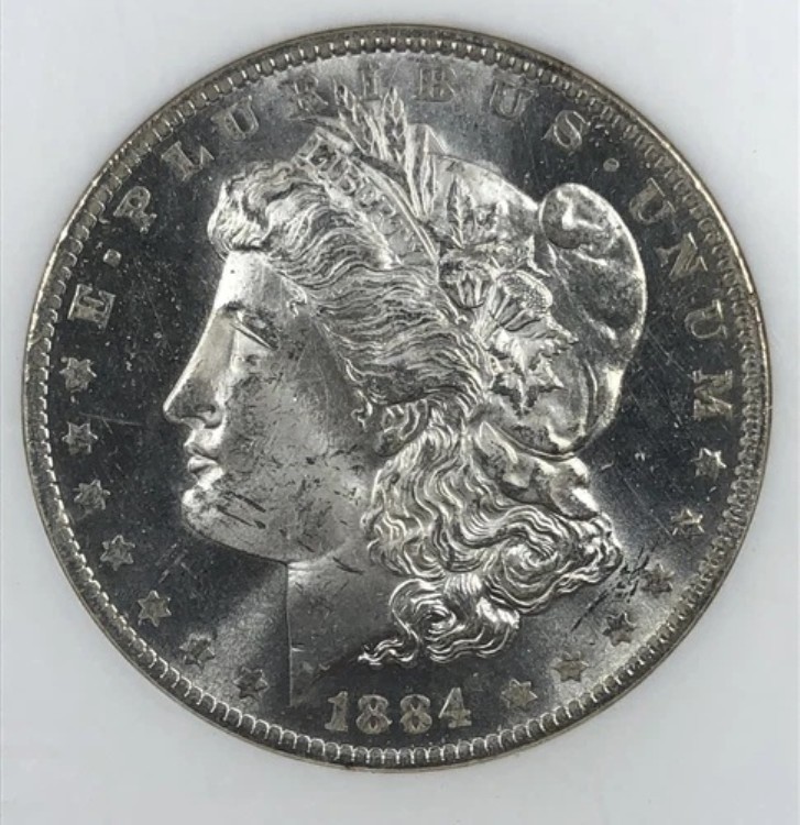 1884-O モルガン・ダラー。1ドル。NGC MS63 PL。タフ O ミントプルーフ。