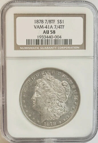 1878年 7/8TF モルガン・ダラー NGC AU58 VAM 41A 光沢スライダー付き セミPLルック 107,690円