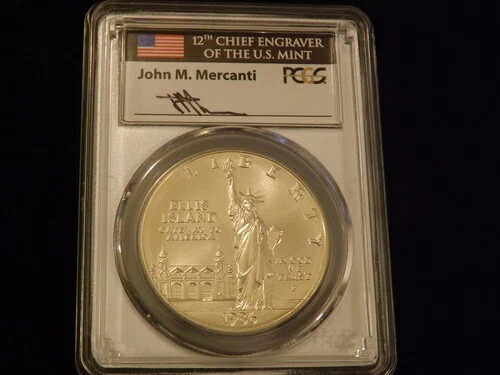 1986-P $1 自由の女神 マーカンティラベル PCGS MS 70