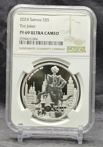 2024年 サモア 5ドル DCコミックス スーパーヴィランズ：ジョーカー NGC PF69 UC カラー シルバーコイン