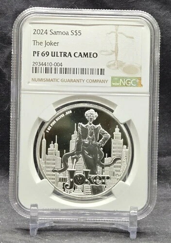 2024年 サモア 5ドル DCコミックス スーパーヴィランズ：ジョーカー NGC PF69 UC カラー シルバーコイン