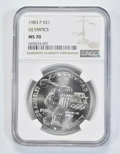 1983年 P オリンピック LA 記念銀貨 NGC MS70