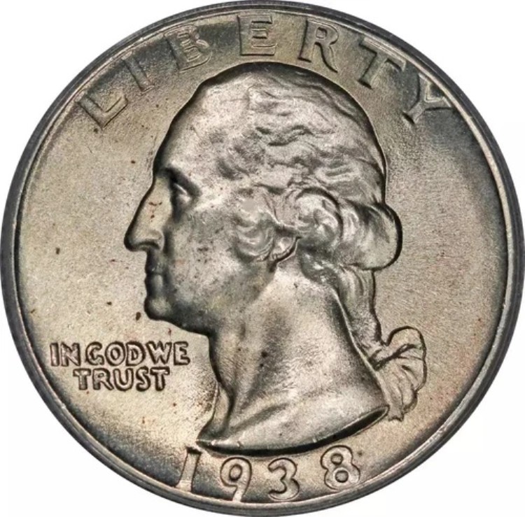1938年ワシントンクォーター PCGS MS65