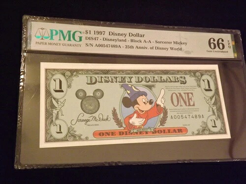1997年 1ドル ディズニー ソーサラー ミッキー PMG 66
