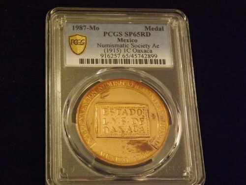 1987年-Mo メキシコメダル PCGS SP 65 RD 107,690円