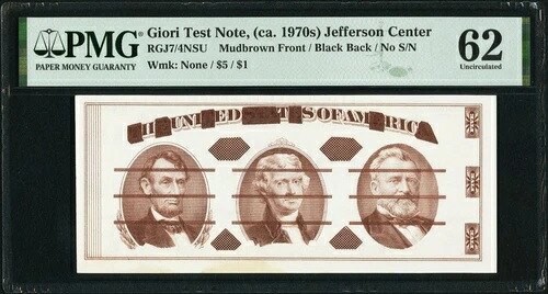 Giori Press Jefferson テストノート 1970年代頃 RGJ7/4NSU PMG 未使用 62