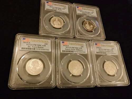 2025-S 25 C 5枚入りクォーターコインセット ファーストストライク PCGS PR 70 107,690円