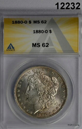 1880年 O モーガン シルバードル ANACS認定 MS62 ペールピーチ！ #12232