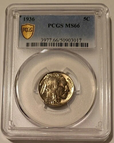 1936年 バッファローニッケル MS66 PCGS GSH
