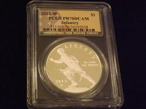 2012-W $1 歩兵 PCGS PR 70