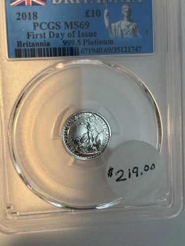 PCGS 1/10オンス プラチナ ブリタニア 発行初日