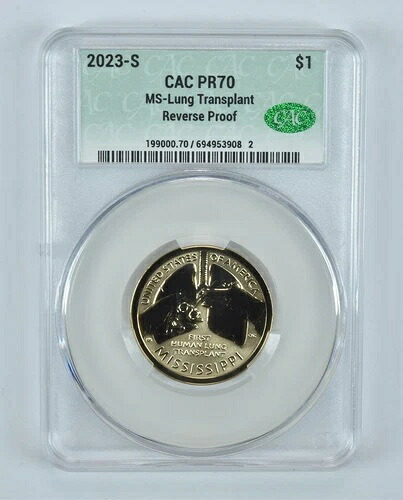 2023-S アメリカン・イノベーション $1 MS肺移植 リバース PR70 CAC CACg|WORLD RESOURCE【KING店】