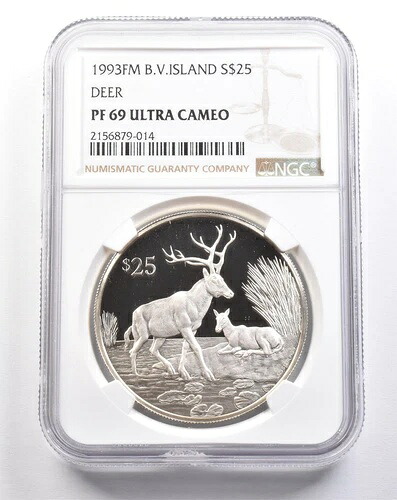 1993年 FM イギリス領ヴァージン諸島 25ドル シルバーディア PF69 UCAM NGC *4926｜WORLD RESOURCE【KING店】