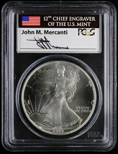 1992年 アメリカンシルバーイーグル PCGS MS 69 | ファーストストライク・マーカンティ サイン入り|WORLD RESOURCE【KING店】