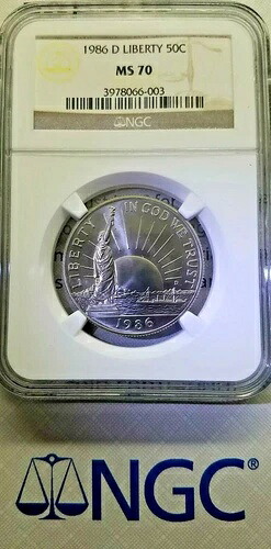 1986年 D 50C 自由記念ハーフドル NGC MS70|WORLD RESOURCE【KING店】
