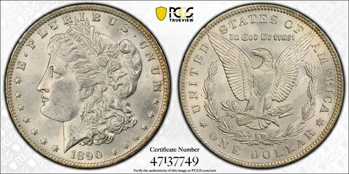 1890年 O モルガン銀貨 PCGS MS-62|WORLD RESOURCE【KING店】