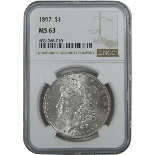 1897年 モルガン・ダラー MS 63 NGC シルバー 1ドル 未流通コイン SKU:I15812｜WORLD RESOURCE【KING店】