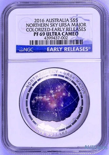 2016年 オーストラリア 1オンス シルバー ドームシリーズ - Ursa Major $5 NGC PF69 Northern SKY ER|WORLD RESOURCE【KING店】