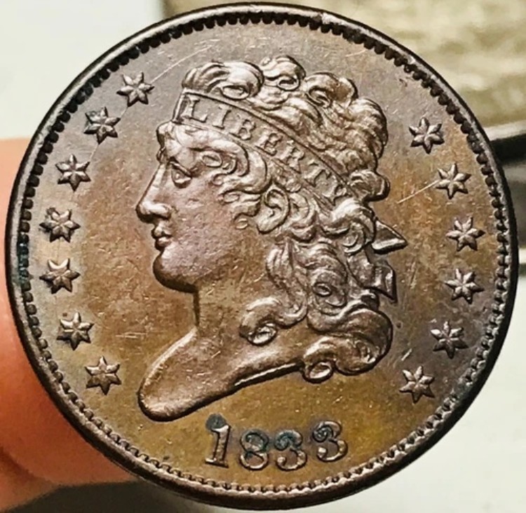 1833年 クラシックヘッド ハーフセント 1/2セント 未鑑定チョイス米国銅貨 CC26223｜WORLD RESOURCE【KING店】 98,010円