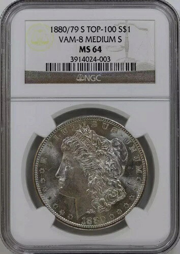 1880年 S モルガン銀貨 NGC MS-64 /79 S VAM-8 ミディアムS｜WORLD RESOURCE【KING店】