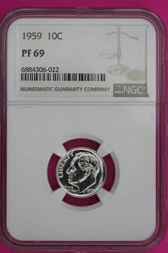1959年 PF 69 ル??ーズベルト シルバーダイム NGC認定 本物・正規品 1289|WORLD RESOURCE【KING店】