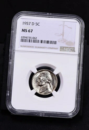 1957-D ジェファーソンニッケル - NGC MS67 (#48615-L)|WORLD RESOURCE【KING店】