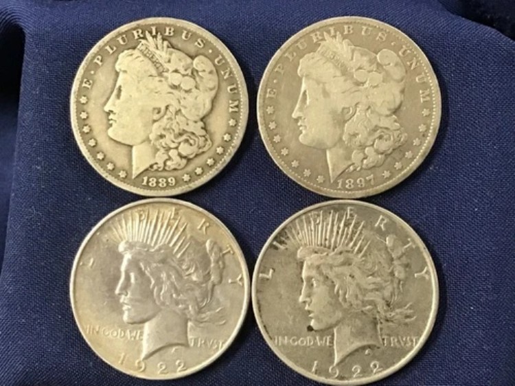 1889-1922年 モーガン&ピース シルバーダラー 4種類のコインセット B0918|WORLD RESOURCE【KING店】