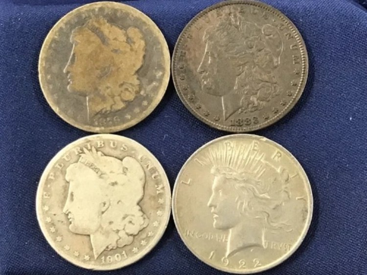 1879-1922年 モーガン&ピース シルバーダラー 4種類のコインセット B0928|WORLD RESOURCE【KING店】