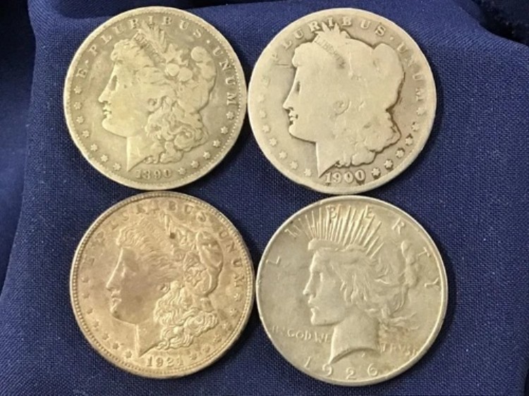 1890-1926年 モーガン&ピース シルバーダラー 4種類のコインセット B0925|WORLD RESOURCE【KING店】