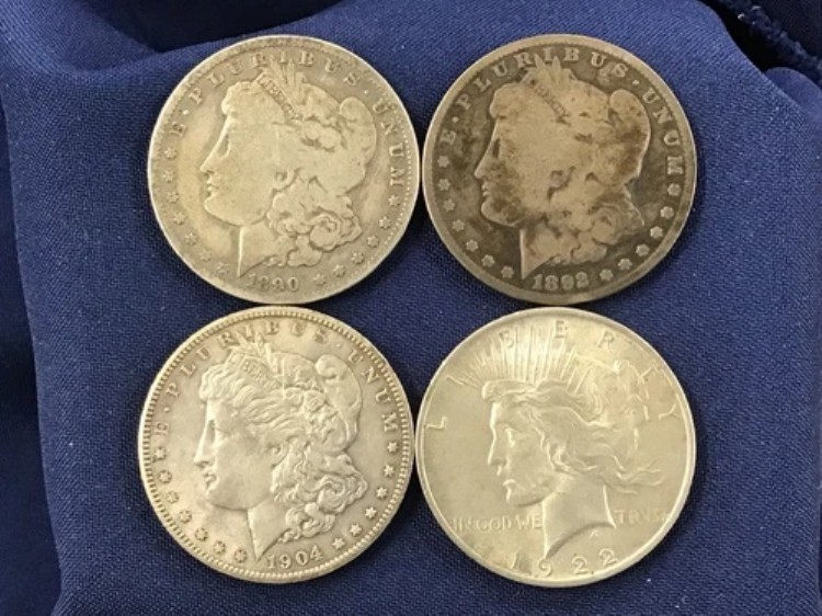 1890-1922年 モーガン&ピース シルバーダラー 4種類のコインセット B0876|WORLD RESOURCE【KING店】