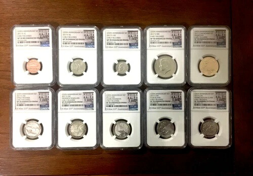 2017 S 225周年記念 強化未流通コンプリートセット コイン10枚 NGC SP70 Ea|WORLD RESOURCE【KING店】